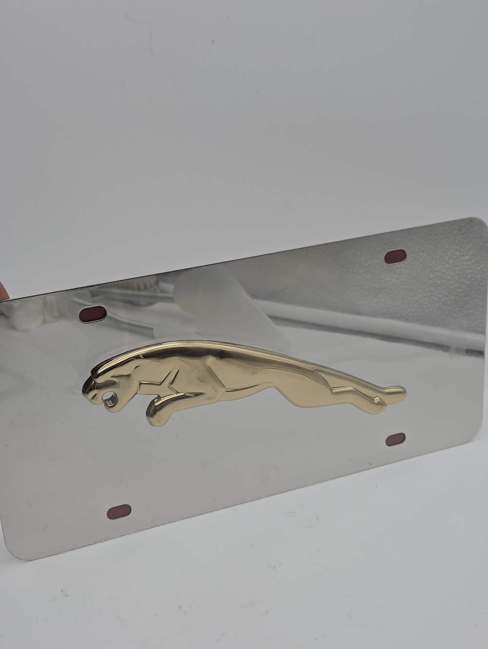 NWT Autogold Jaguar Chrome Vanity License Plate - Picture 2 of 7